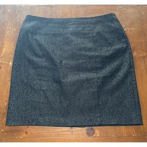 Cato Dark Denim Leopard Print Skirt Size 16